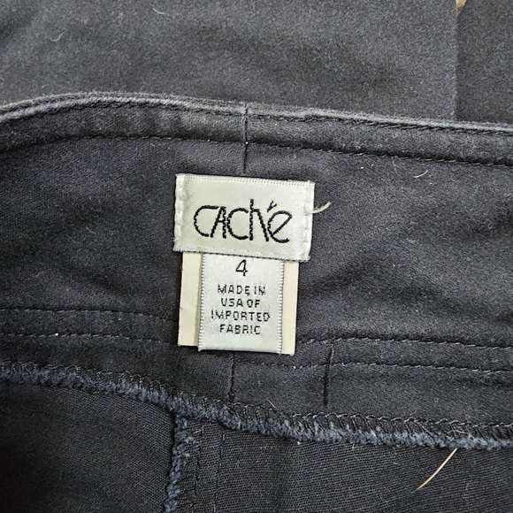 Cache y2k black capri sailor flap pants white stitching large silver buttons 4 - Picture 7 of 9